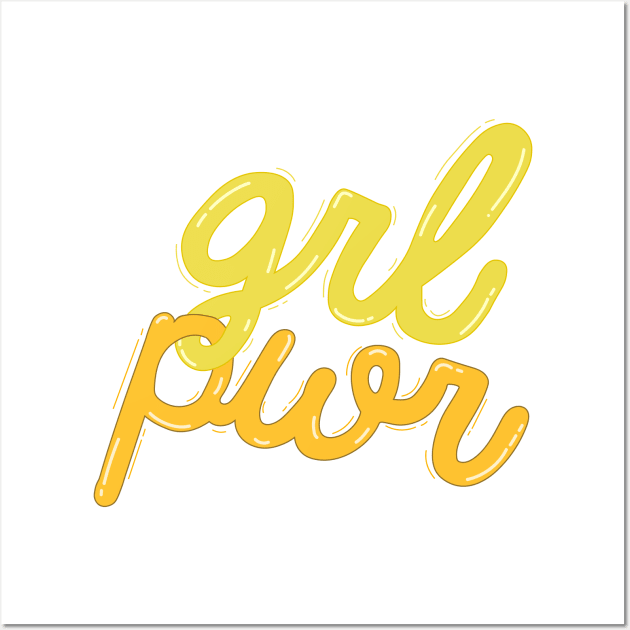 Yellow Girl Power Wall Art by ShayliKipnis